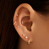 14 Karat Gold with Diamonds Diamond Bezel Set Curved Piercing (0.03 ct) - 5