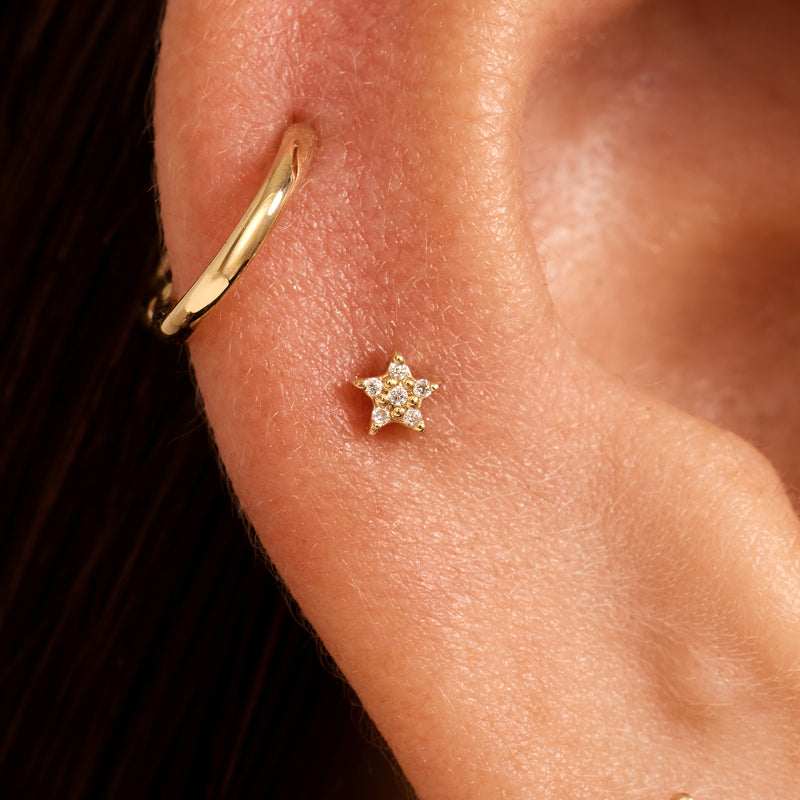 Pavé Diamond Star Piercing (0.01 ct)