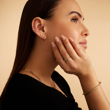 14 Karat Gold Pearl Piercing - 4