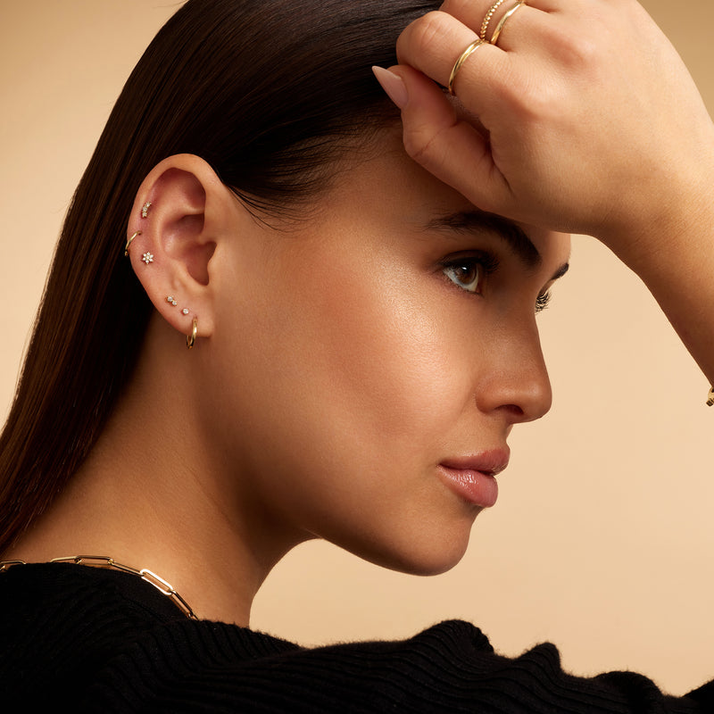 Diamond Curved Bar Piercing (0,06 ct)