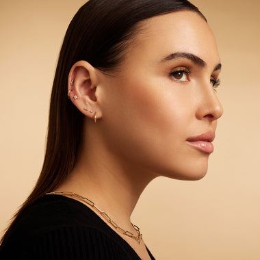 14 Karat Gold with Diamonds Diamond Flower Piercing (0.05 ct) - 5