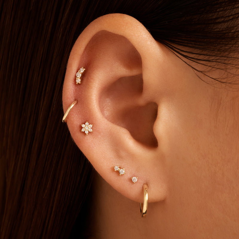 Three Prong Diamond Piercing (0.03 ct)