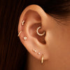 14 Karat Guld med Diamanter Diamant Evighedsring Daith Creol Piercing (10mm) (0.06 ct) - 2