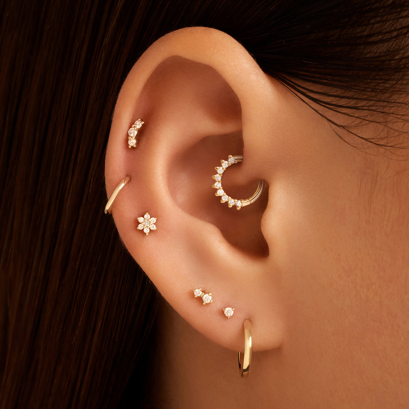Diamant Evighedsring Daith Creol Piercing (10mm) (0.06 ct)