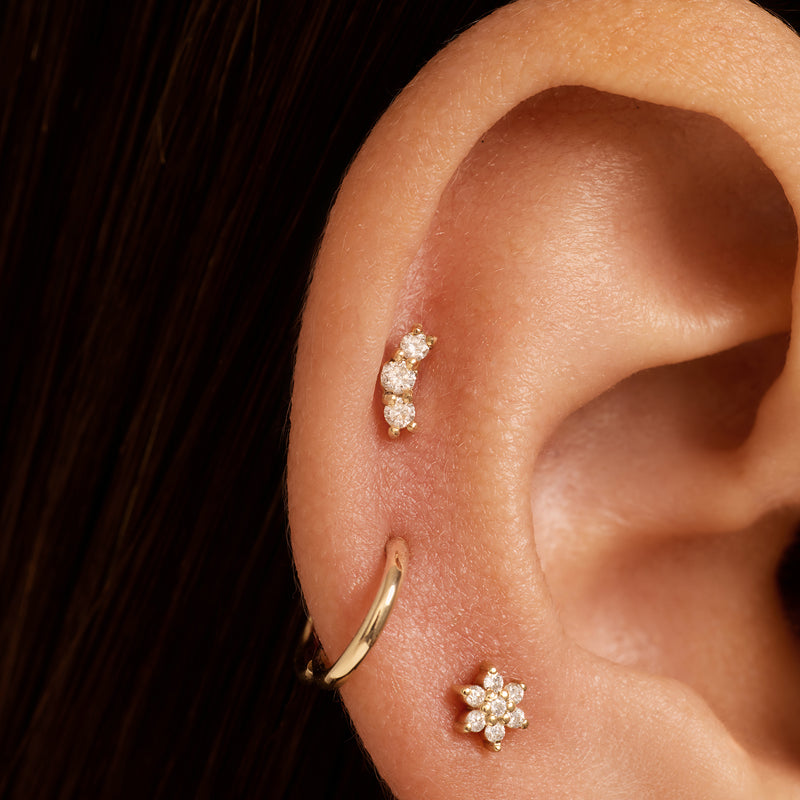 Diamond Curved Bar Piercing (0,06 ct)