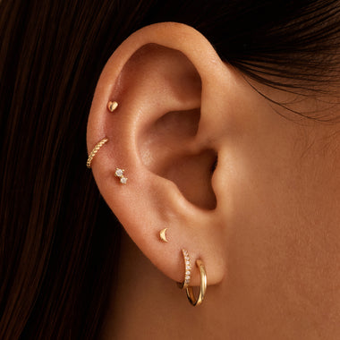 14 Karat Gold Moon Piercing - 2