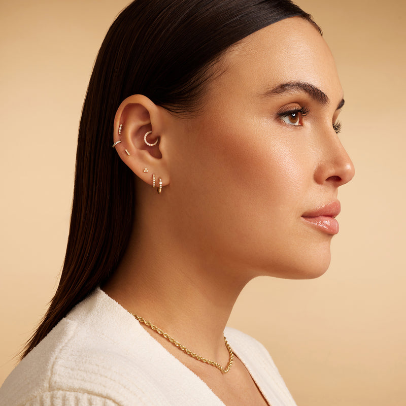 Pavé Diamant Daith Hoop Piercing (10mm) (0.05 ct)