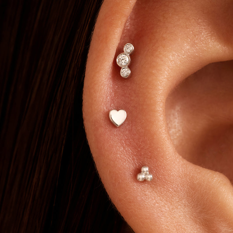 Diamant Geschwungener Piercing mit Zargenfassung (0.03 ct)