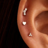 14 Karat Vitguld Hjärta Piercing - 3
