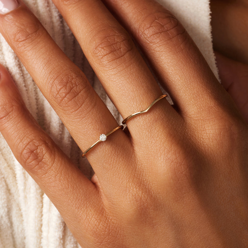 Three Prong Diamond Solitary Ring (0.06 ct)