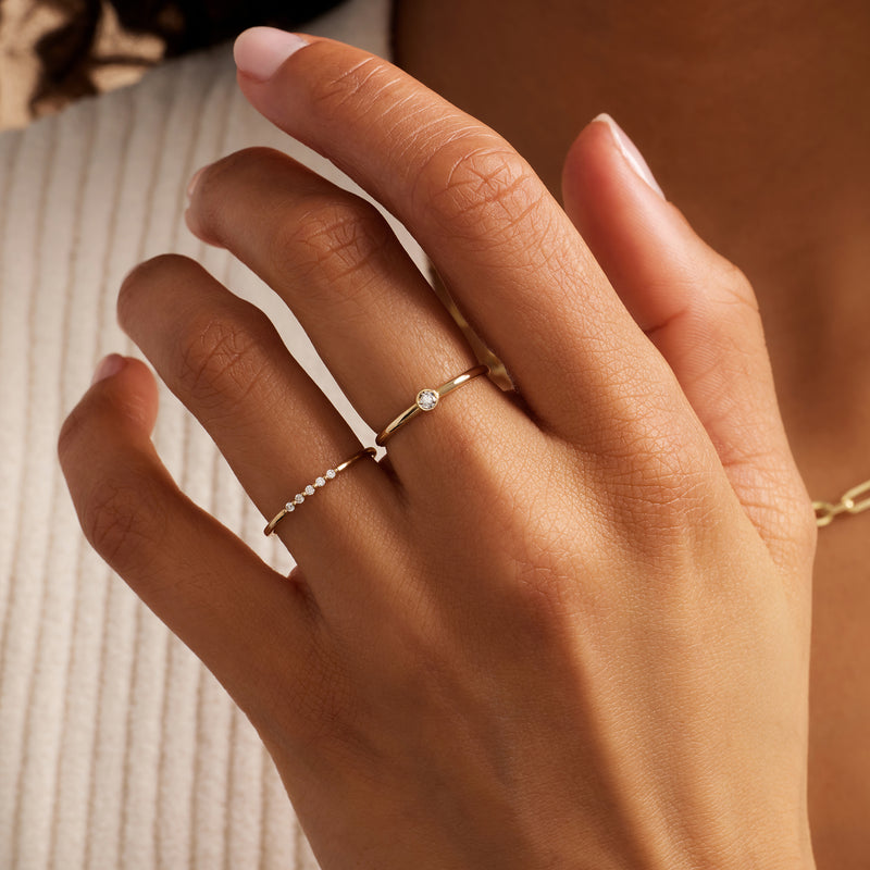 Diamond Threaded Stacker Ring (0.05 ct)