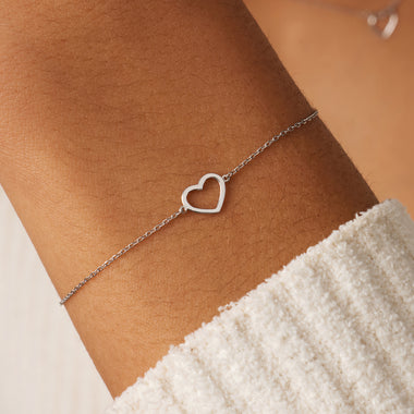 14 Karat White Gold Open Hearts Set - 7