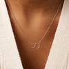 585er Weißgold Linked Infinity Pendant Necklace - 3