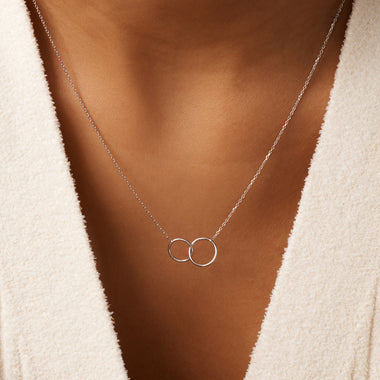 585er Weißgold Linked Infinity Pendant Necklace - 3