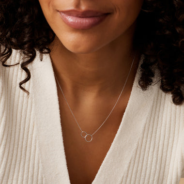 585er Weißgold Linked Infinity Pendant Necklace - 5