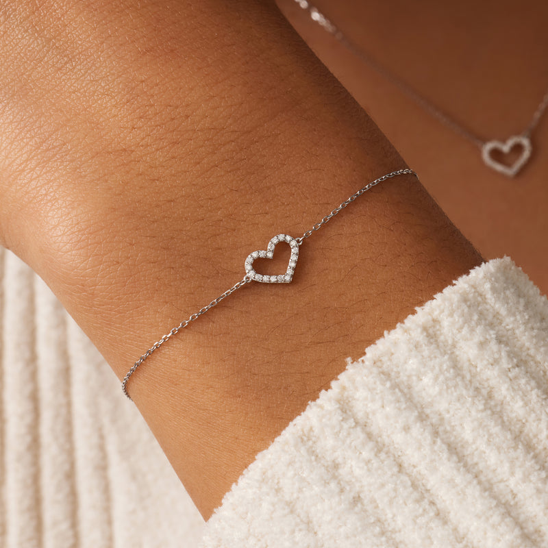 Pavé Zirconia Open Hearts Set