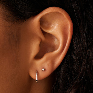 Or Blanc 14 Carats Small Sphere Studs - 2