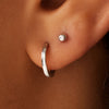 14 Karat White Gold Essential Huggie Hoops (12mm) - 3