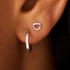 14 Karat White Gold Open Heart Studs - 3
