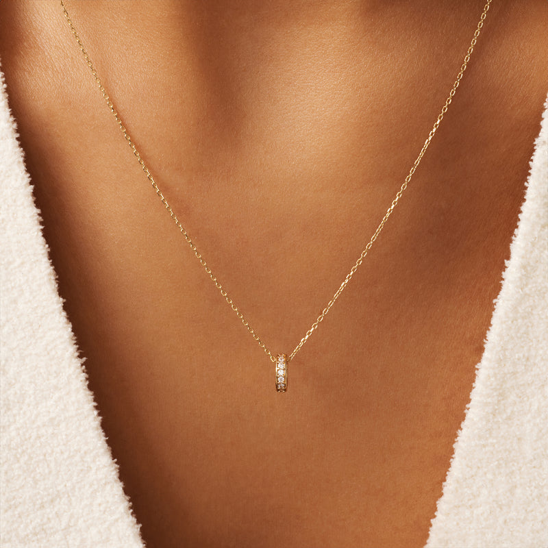 Collier Pendentif Anneau Zircon