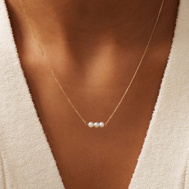 14 Karat Gold Threaded Pearl Necklace - 2