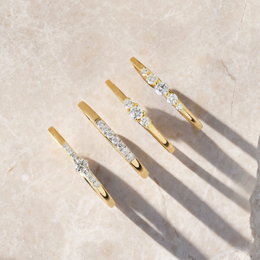 Or 14 Carats avec Diamants Bague Line Diamant (0.05 ct) - 4