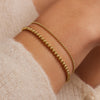 14 Karaat Goud Brede Bolletjes Armband - 2