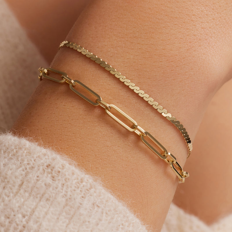 Pulsera de Eslabones Paperclip Duo