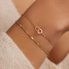 Oro de 14 Quilates Pulsera de Eslabones Infinity Ancha - 2