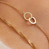 Oro de 14 Quilates Pulsera de Eslabones Infinity Ancha - 3
