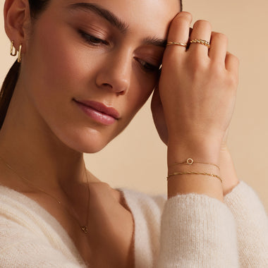 Oro de 14 Quilates Pulsera de Eslabones Infinity Ancha - 8