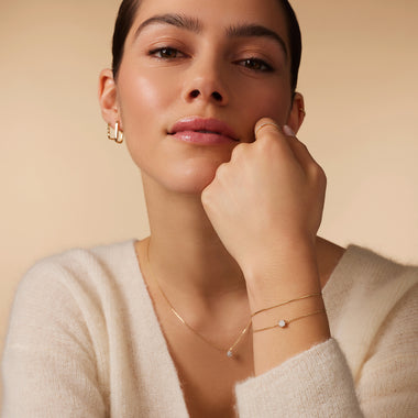 Oro de 14 Quilates Thin Snake Chain Bracelet - 5
