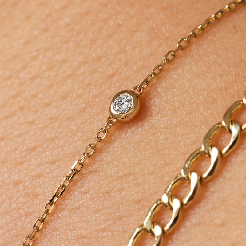 Bold Bezel Set Diamond Bracelet (0.03 ct)