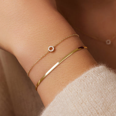14 Karat Gold with Diamonds Diamond Open Halo Bracelet (0.03 ct) - 2