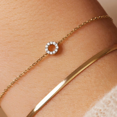 14 Karat Gold with Diamonds Diamond Open Halo Bracelet (0.03 ct) - 3