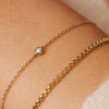 14 Karat Gold with Diamond Bezel Set Diamond Bracelet (0.03 ct) - 3
