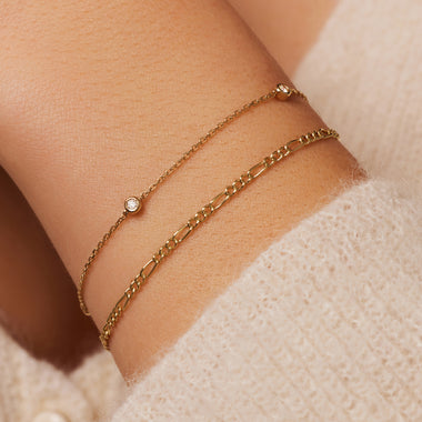 14 Karat Gold with Diamonds Satellite Bezel Set Diamond Bracelet (0.06 ct) - 2