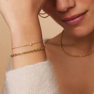 14 Karat Gold with Diamond Diamond Bracelet (0.05 ct) - 3