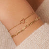 14 Karat Gold Slim Curb Chain Bracelet - 2
