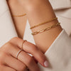 Oro de 14 Quilates Pulsera de Eslabones Paperclip Duo - 4