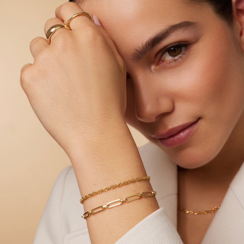 Pulsera de Eslabones Paperclip Duo