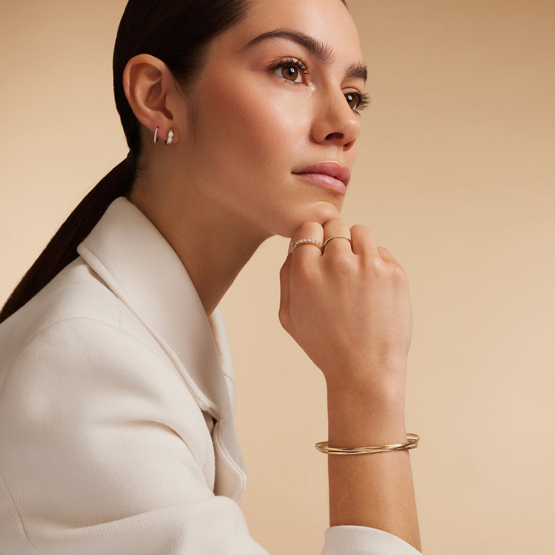 Triple Slim Curved Stacker Bangle