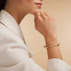 Oro de 14 Quilates Triple Slim Curved Stacker Bangle - 4