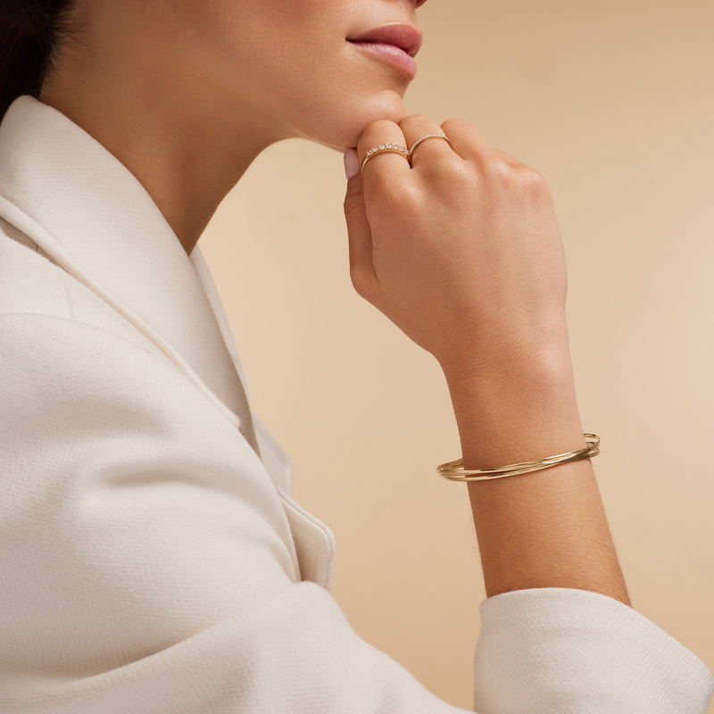 Triple Slim Curved Stacker Bangle