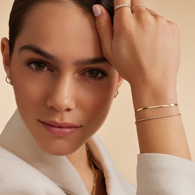18 Karat Gold Herringbone Schakelarmband - 19