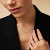 Oro de 14 Quilates con Diamante Six Prong Diamond Linked Pendant Necklace (0.07 ct) - 4