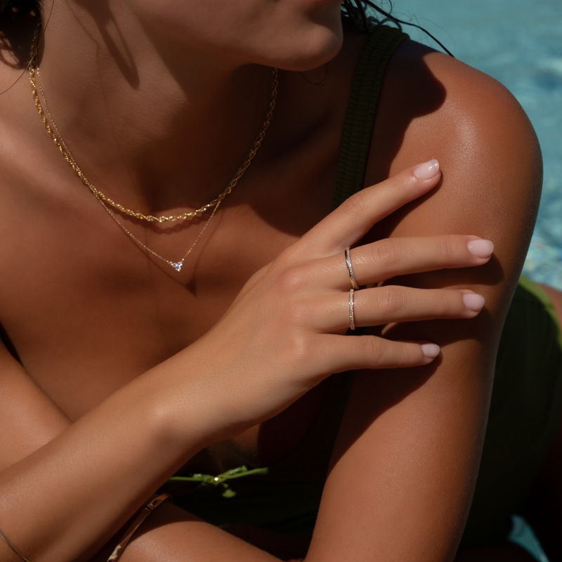 Cubic Zirconia Lotus Pendant Necklace