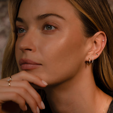 14 Karaat Goud Pavé Zirkonia Huggie Hoops (12mm) - 5