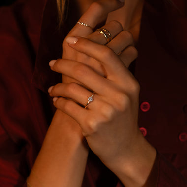 14 Karat Gold with Diamonds Diamond Halo Ring (0.05 ct) - 12