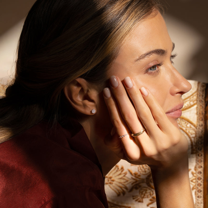 Six Prong Diamant Cluster Ohrstecker (0.20 ct)